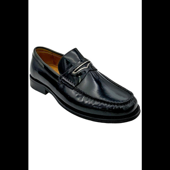 Donald Pliner Men's Miles Box Calf Leather Slip-on Loafers Black - Medium